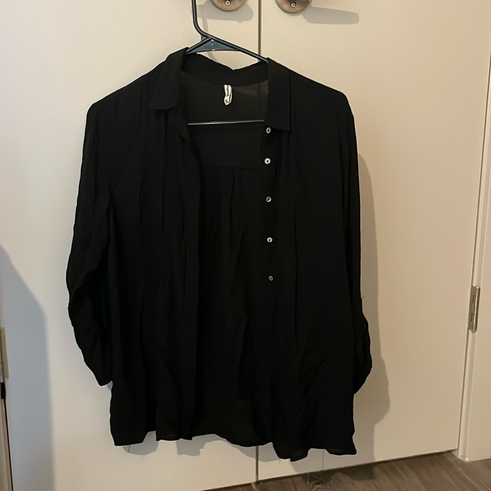 Stradivarius Black button up shirt